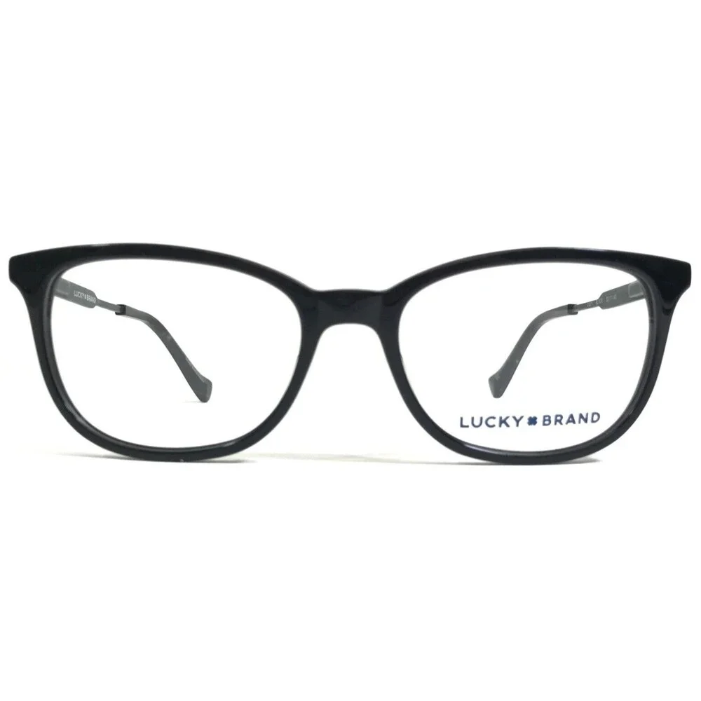 Lucky Brand Eyeglasses Frames D221 BLACK Green Cat Eye Full Rim 52-17-140